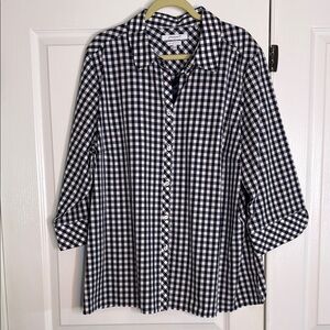 Black and White Checkered Button-Up Shirt